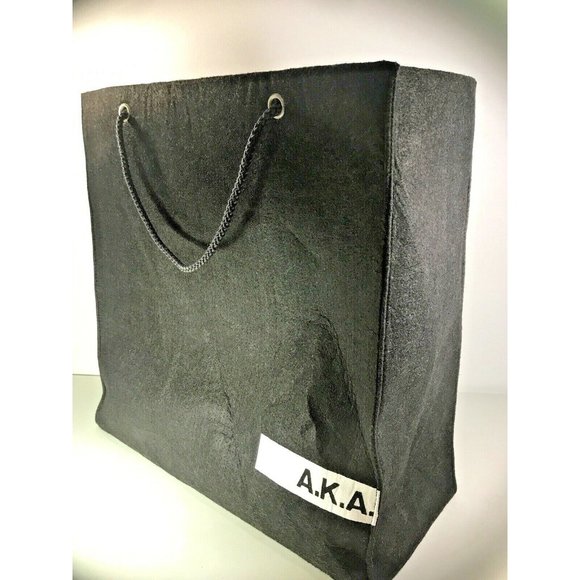 AKA Accessories - AKA Large Black Felt Promo Shopping Bag Reusable 19.5" x 19.25" x 8"